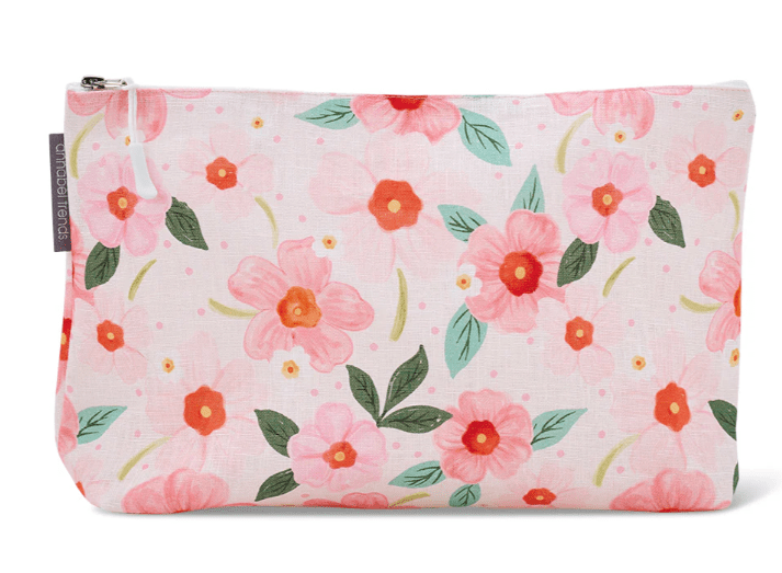 Linen Cosmetic Bag Large - Meadow Blush | Annabel Trends | Cosmetic Bags | Thirty 16 Williamstown