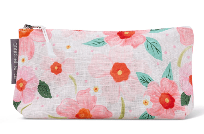 Linen Cosmetic Bag Small - Meadow Blush | Annabel Trends | Cosmetic Bags | Thirty 16 Williamstown