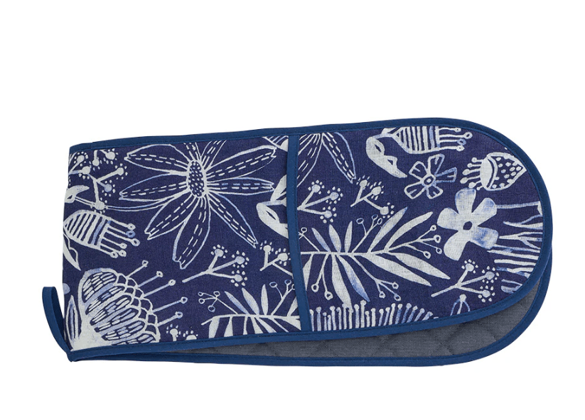 Linen Double Oven Mitt - Navy Natives | Annabel Trends | Aprons, Mitts & Tea Towels | Thirty 16 Williamstown