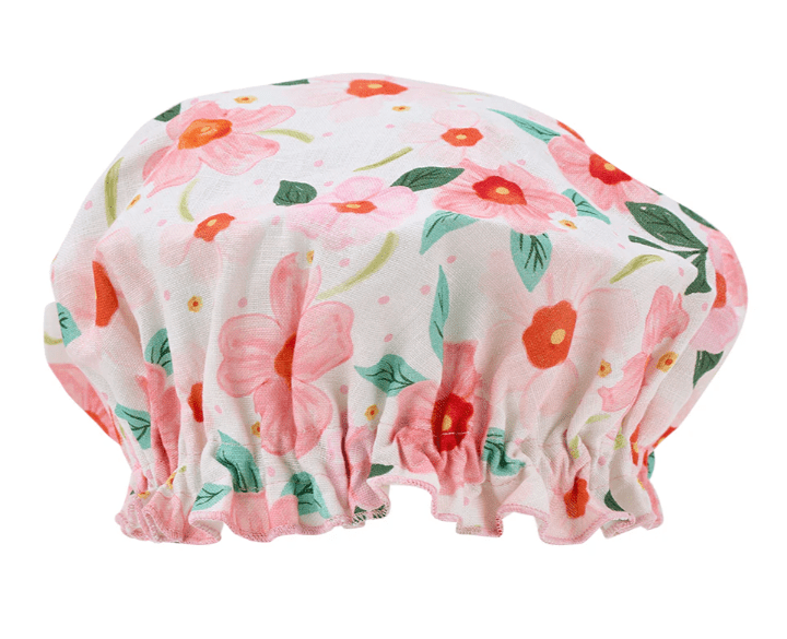 Linen Shower Cap - Meadow Blush | Annabel Trends | Shower Caps | Thirty 16 Williamstown