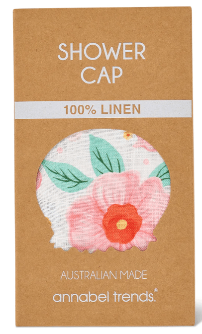 Linen Shower Cap - Meadow Blush | Annabel Trends | Shower Caps | Thirty 16 Williamstown