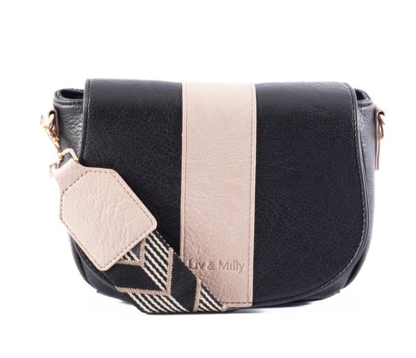 Lizzie - Black/Taupe | Liv & Milly | Handbags | Thirty 16 Williamstown