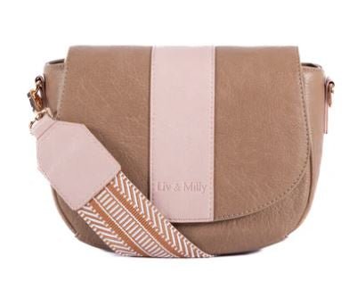 Lizzie - Caramel/Pastel Pink | Liv & Milly | Handbags | Thirty 16 Williamstown