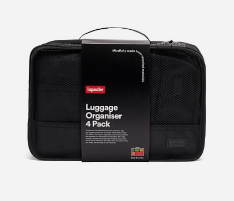 Luggage Organiser 4 Pack - Black | Lapoche | Travel Accessories | Thirty 16 Williamstown