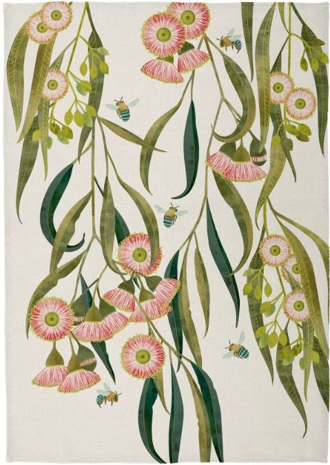 Luxury Microfibre Tea Towel - Flowering Gum White | Print Sisters | Aprons, Mitts & Tea Towels | Thirty 16 Williamstown