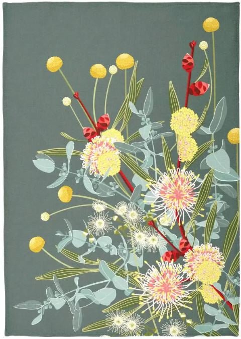 Luxury Microfibre Tea Towel - Hakea Grey | Print Sisters | Aprons, Mitts & Tea Towels | Thirty 16 Williamstown