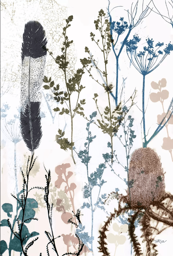 Luxury Non Smear Tea Towel - Feather Basksia | KE Design | Aprons, Mitts &amp; Tea Towels | Thirty 16 Williamstown
