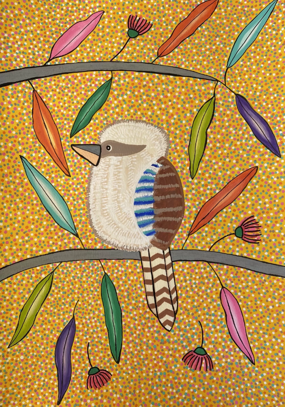 Luxury Non Smear Tea Towel - Kookaburra In Tree | KE Design | Aprons, Mitts &amp; Tea Towels | Thirty 16 Williamstown
