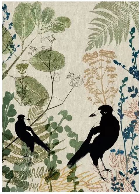 Luxury Non Smear Tea Towel - Magpies | Print Sisters | Aprons, Mitts & Tea Towels | Thirty 16 Williamstown