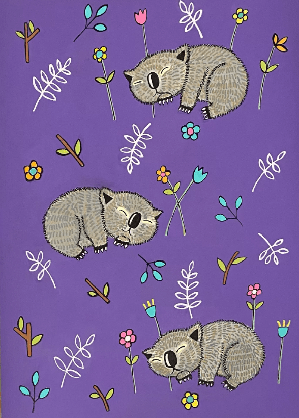 Luxury Non Smear Tea Towel - Wombats | KE Design | Aprons, Mitts & Tea Towels | Thirty 16 Williamstown