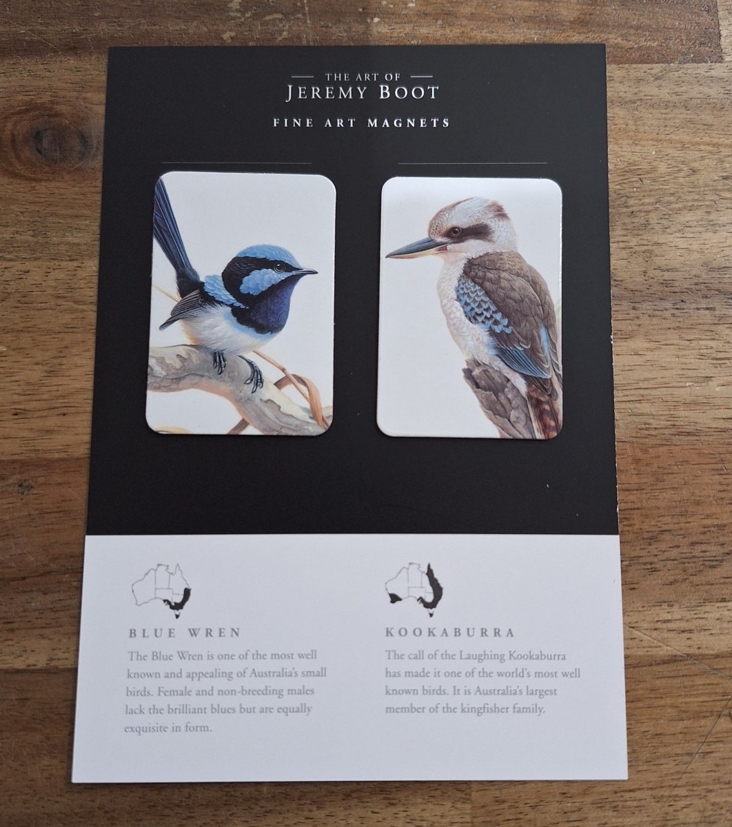 Magnet Pairs - Wren & Kookaburra | Jeremy Boot Collections | Magnets & Jotters | Thirty 16 Williamstown