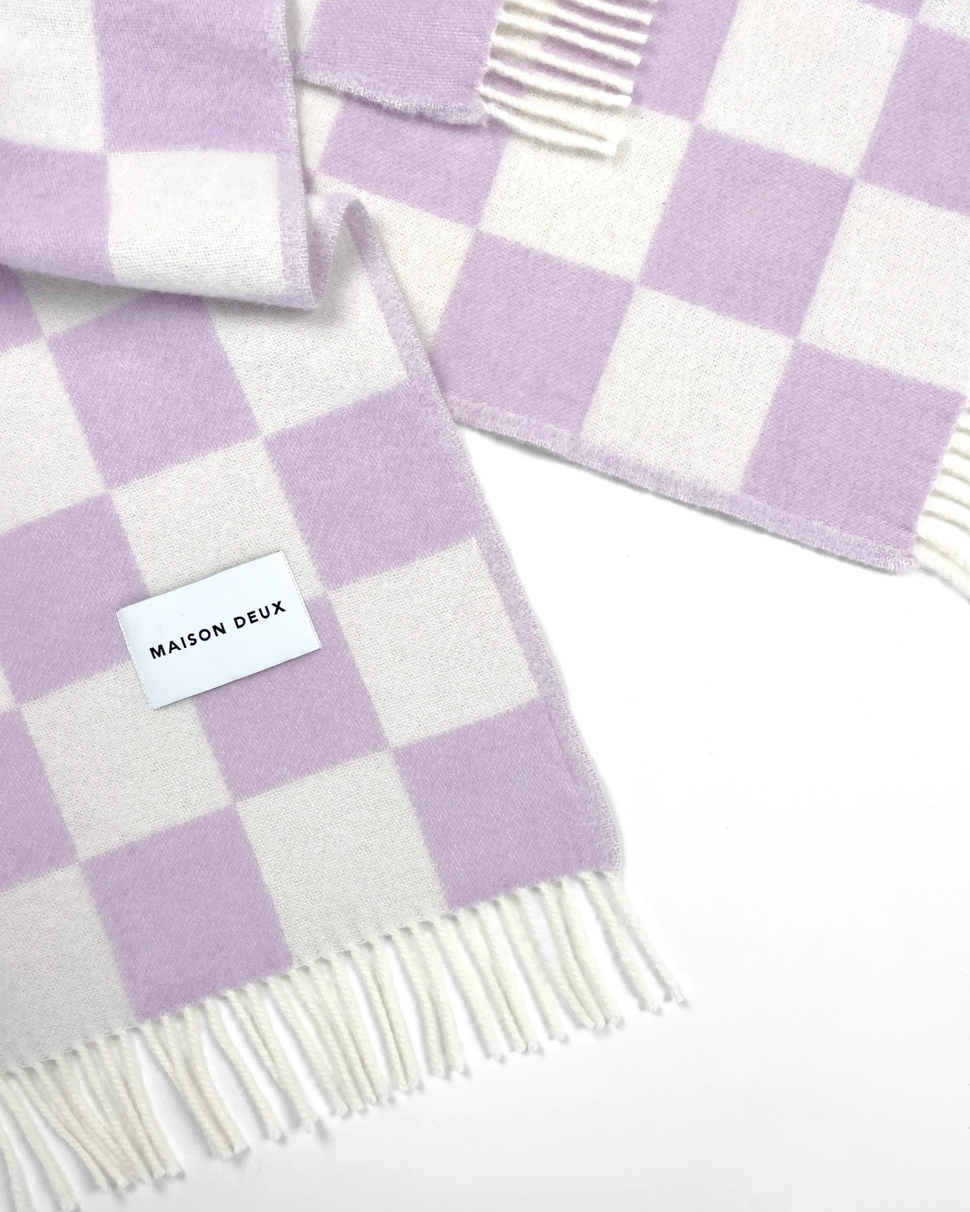Checkerboard Blanket - Lilac White