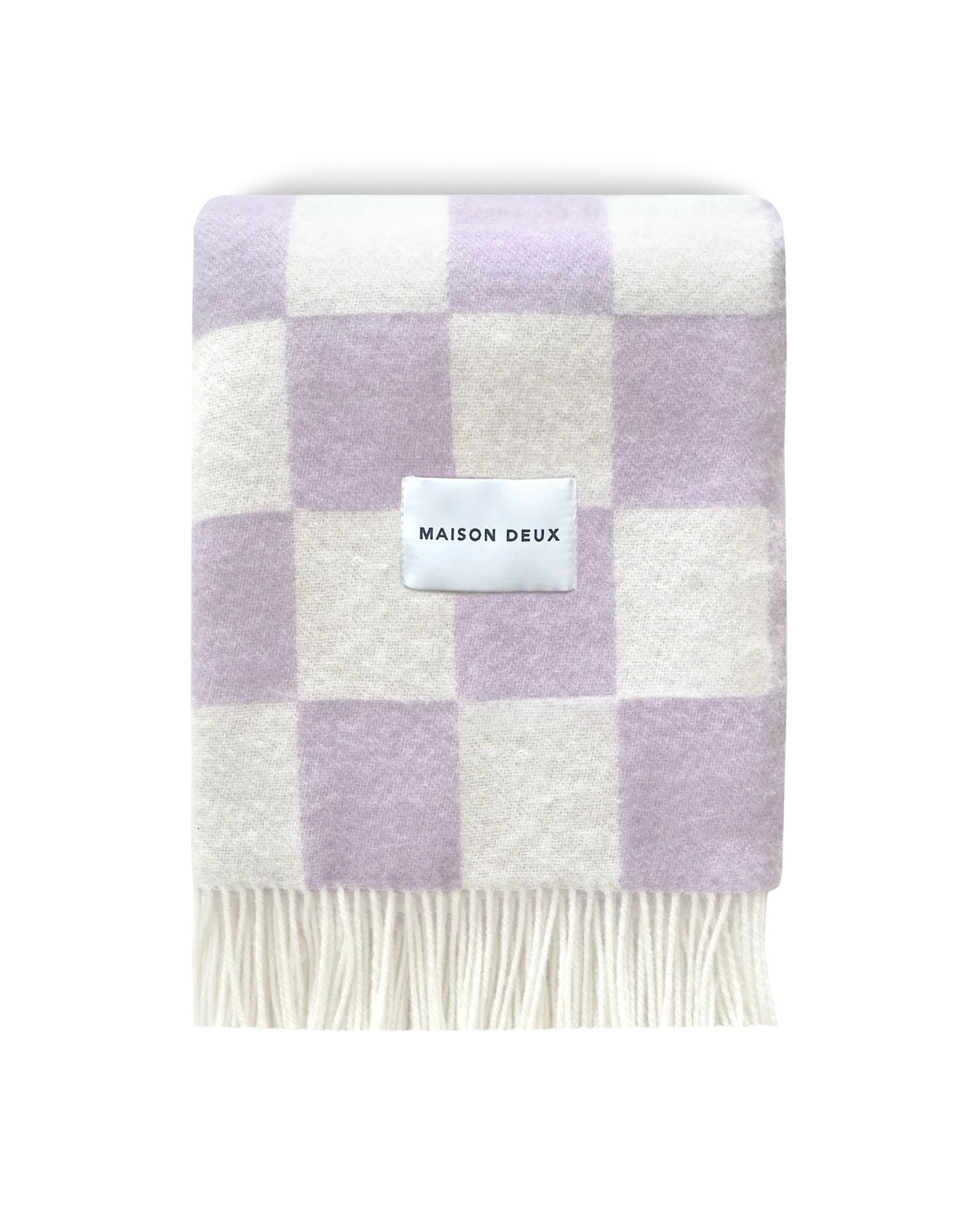 Checkerboard Blanket - Lilac White