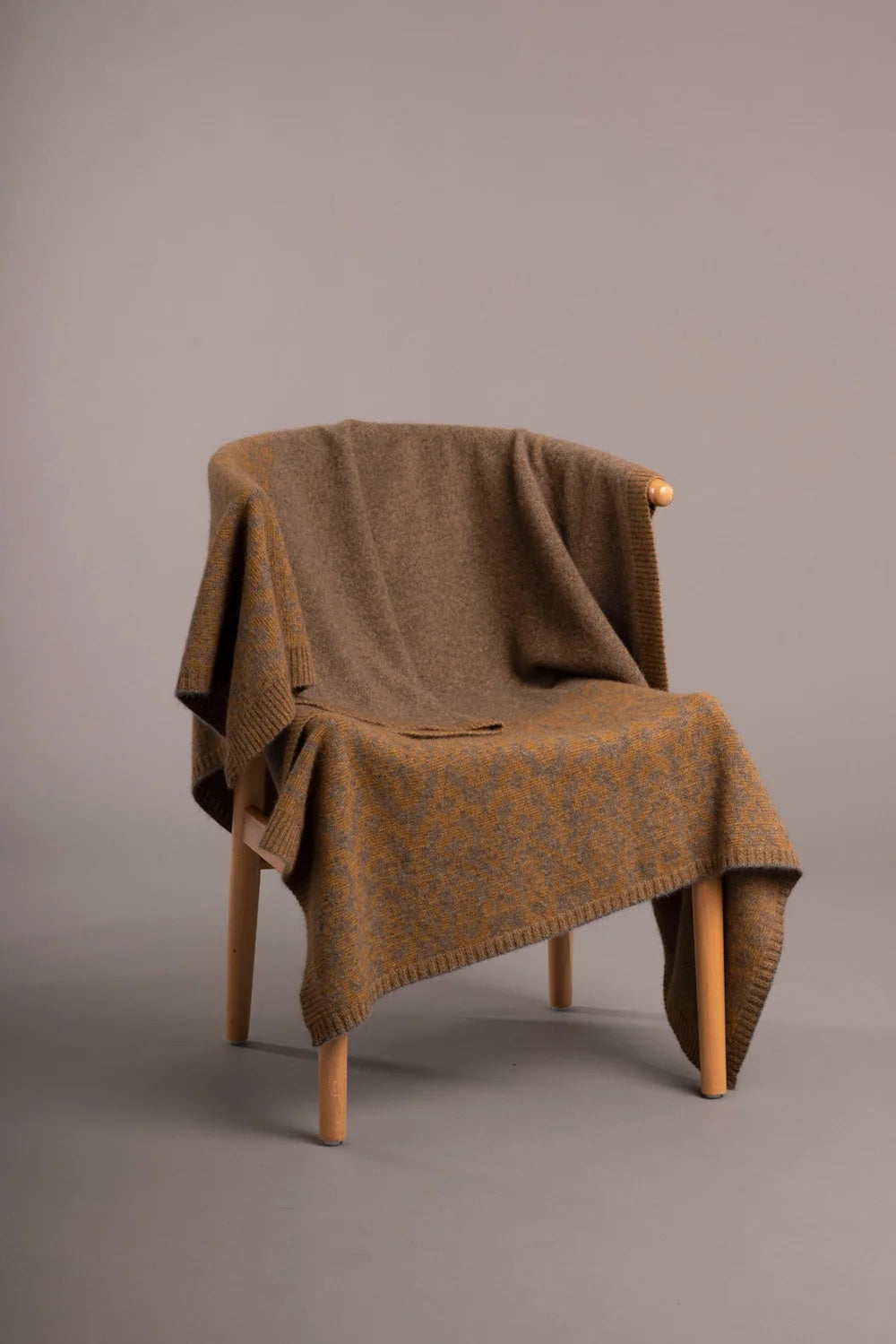 Fair Isle Blanket - Bark/Honeycomb