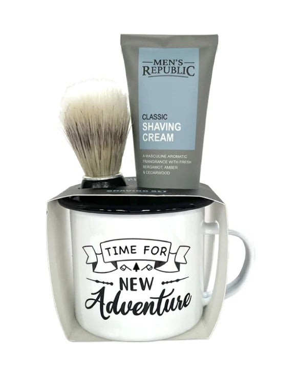 Mug with Shaving Cream and Beard Brush