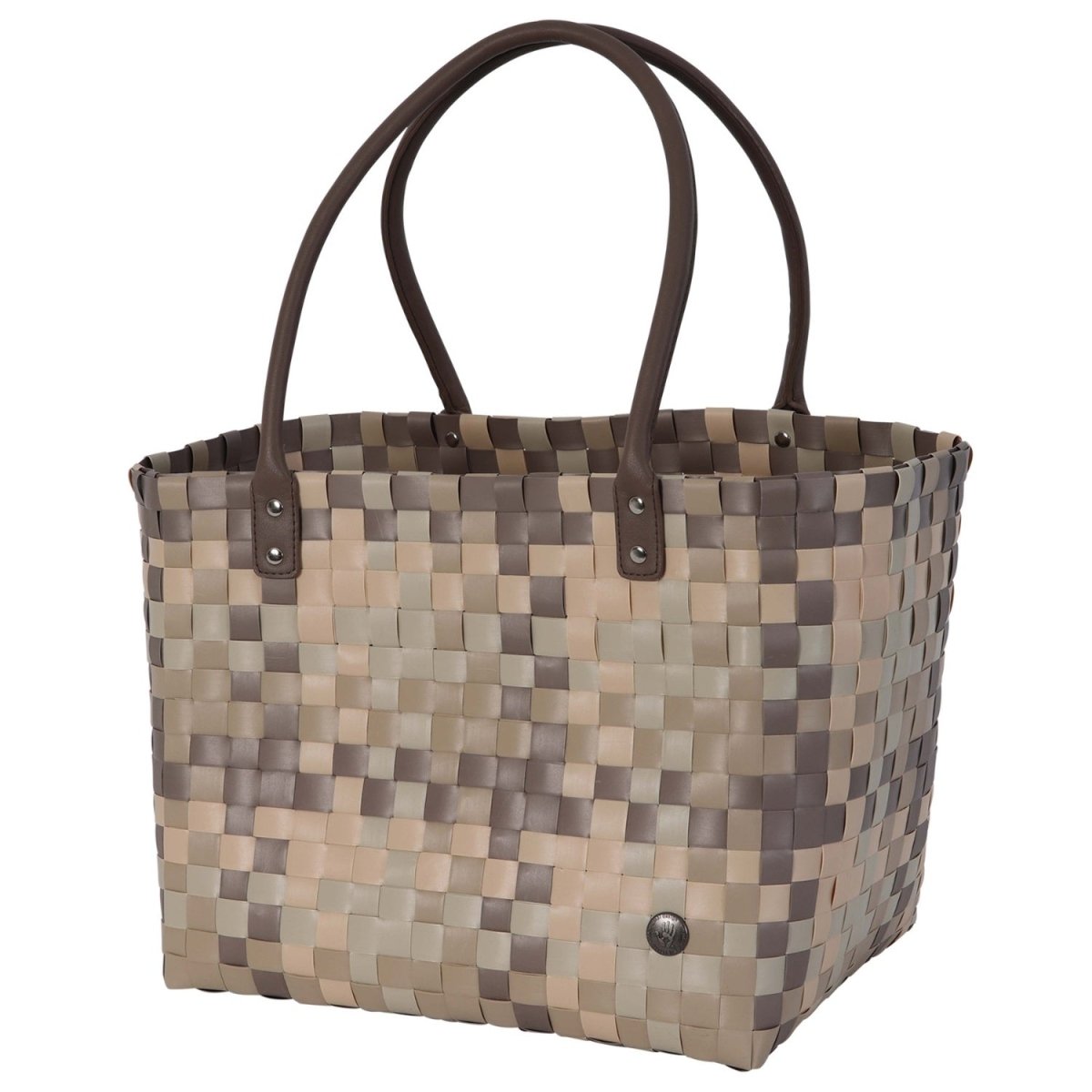 Mingle Shopper with PU handles - Mushroom Brown | Handed By | Baskets & Shoppers | Thirty 16 Williamstown