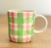 Mint Green &amp; Rose Pink Gingham Mug | Noss | Mugs &amp; Cups | Thirty 16 Williamstown