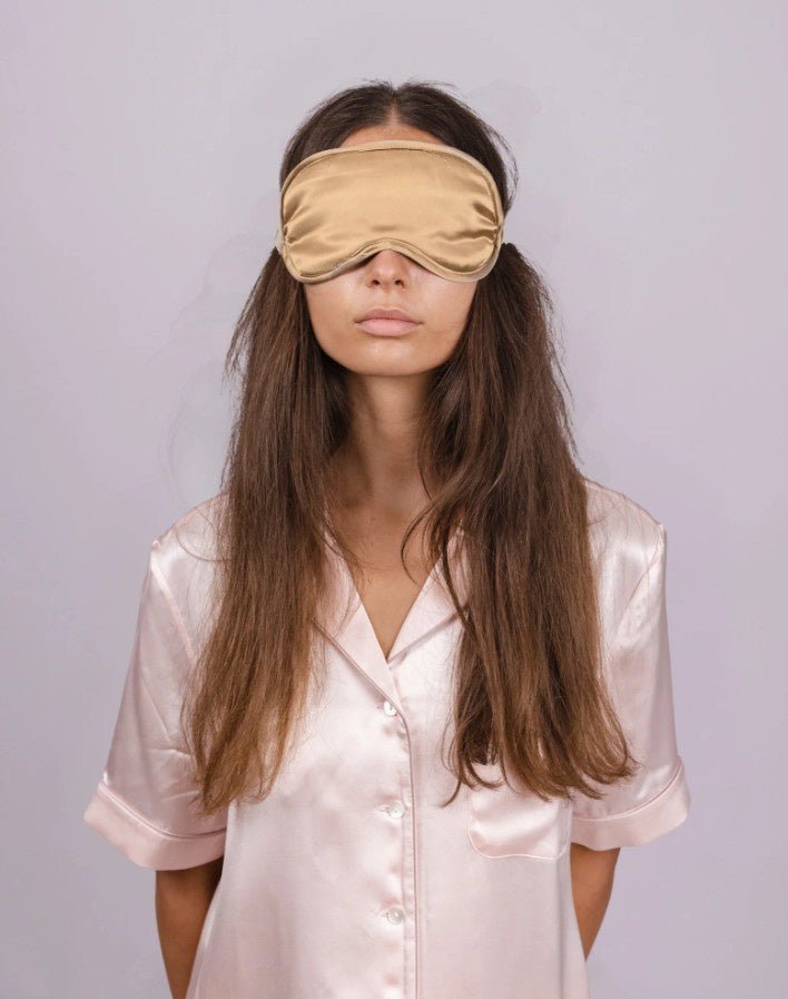 Mulberry Silk Eye Mask - Gold | Silk Magnolia | Heat Packs, Eye Pillows & Masks | Thirty 16 Williamstown