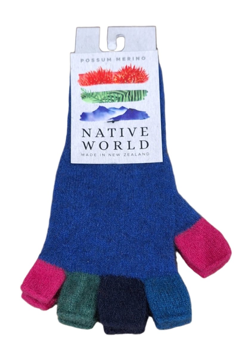 Multi Fingerless Gloves - Cornflower | Native World | Beanies, Scarves & Gloves | Thirty 16 Williamstown