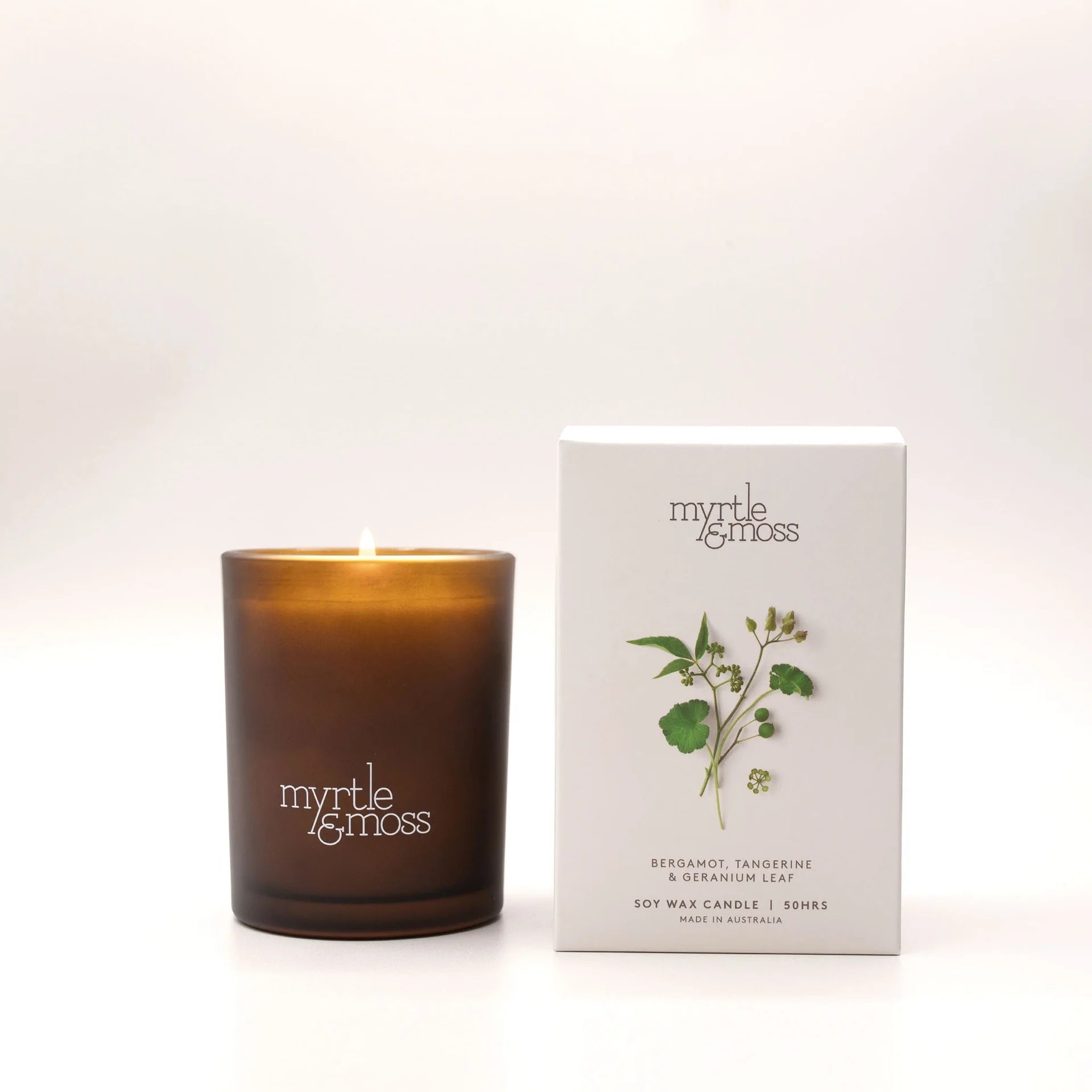 Soy Wax Candle Large 50HR - Bergamot Rind, Tangerine &amp; Geranium Leaf
