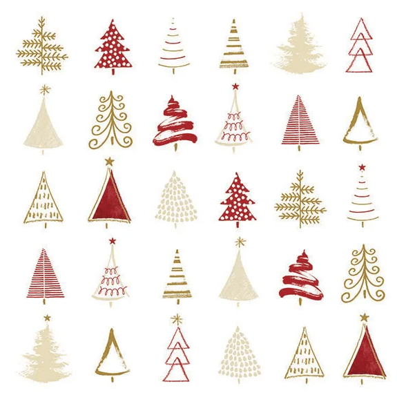Napkins Luncheon - Christmas Tree Doodles Red | Ambiente | Tableware | Thirty 16 Williamstown