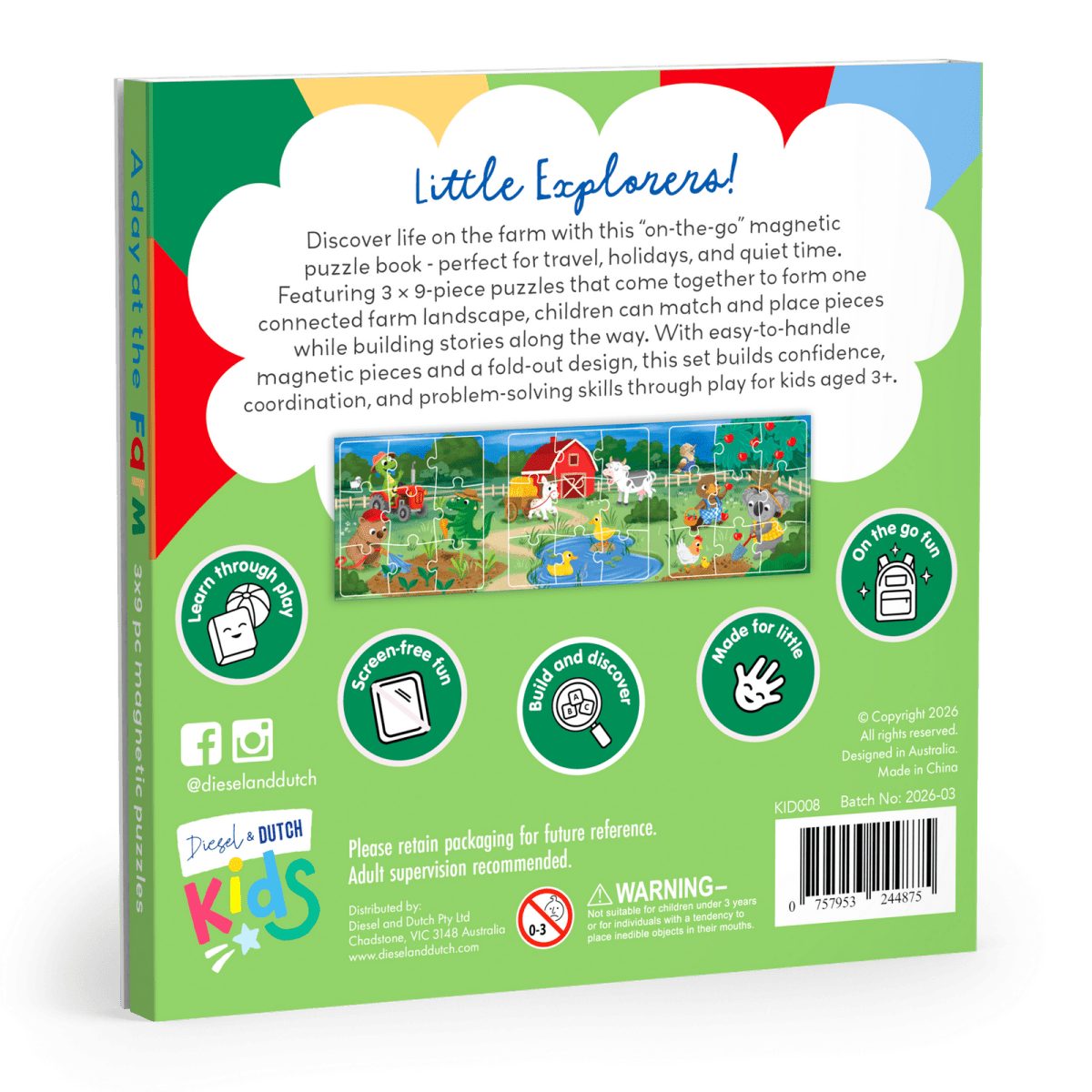 On The Go Magnetic Puzzles: On The Farm | Diesel &amp; Dutch | Toddler Puzzles &amp; Games | Thirty 16 Williamstown