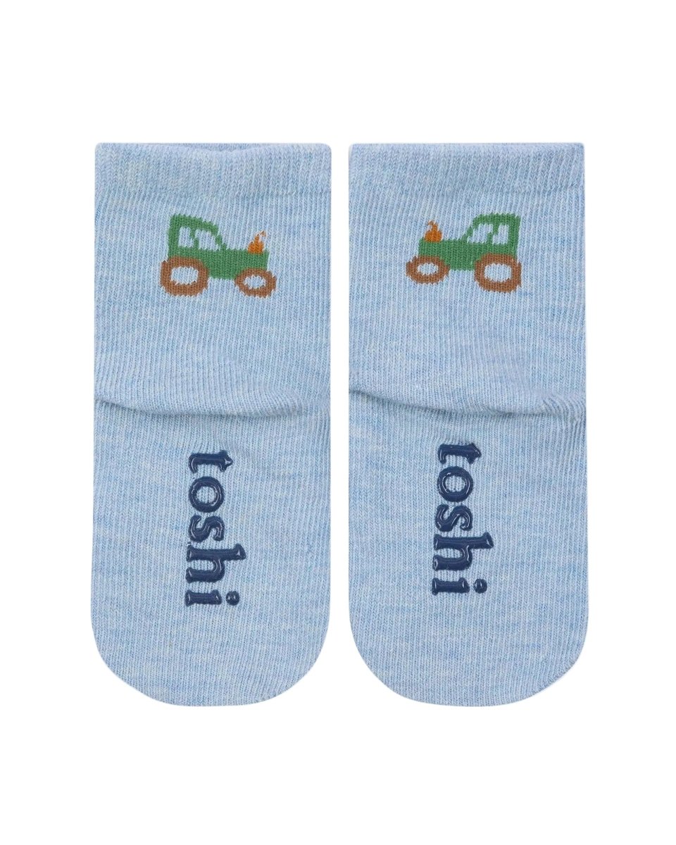 Organic Baby Socks - Tiny Tractors | Toshi | Baby &amp; Toddler Socks &amp; Tights | Thirty 16 Williamstown