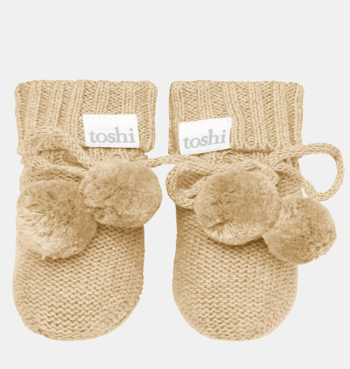 Organic Booties Marley - Driftwood 000 | Toshi | Pre Walkers, Booties &amp; Mittens | Thirty 16 Williamstown