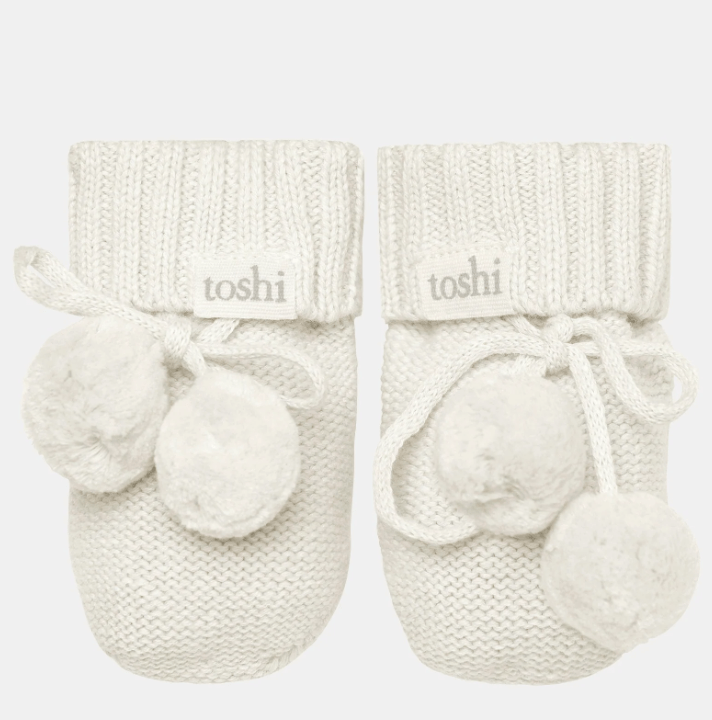 Organic Booties Marley - Pebble 000 | Toshi | Pre Walkers, Booties &amp; Mittens | Thirty 16 Williamstown