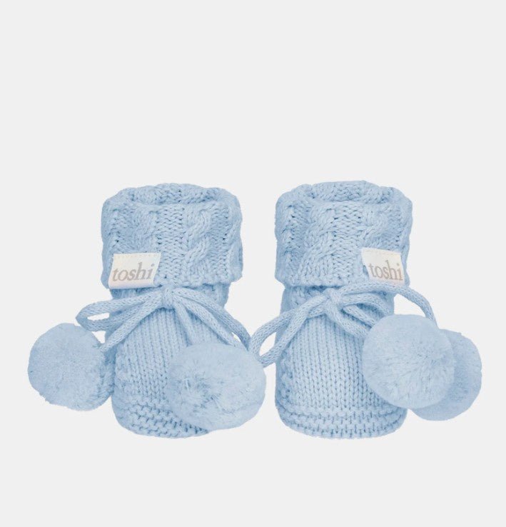 Organic Booties Yummy - Bluebell | Toshi | Pre Walkers, Booties & Mittens | Thirty 16 Williamstown