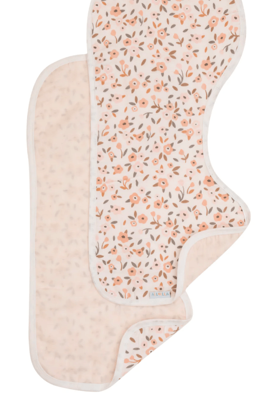 Organic Burp Cloth 2 pkt - Floral Bouquet | All 4 Ella | Bibs & Bandana Bibs | Thirty 16 Williamstown