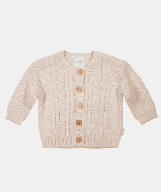 Organic Cardigan Yummy - Oatmeal | Toshi | Cardigans | Thirty 16 Williamstown