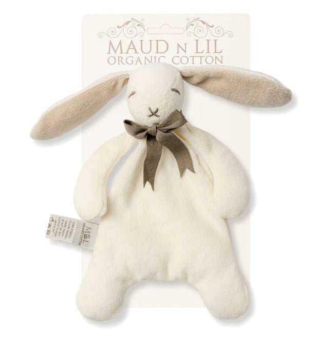 Organic Cotton Mini Bunny Comforter Toy - Grey | Maud N Lil | Comforters & Teethers | Thirty 16 Williamstown
