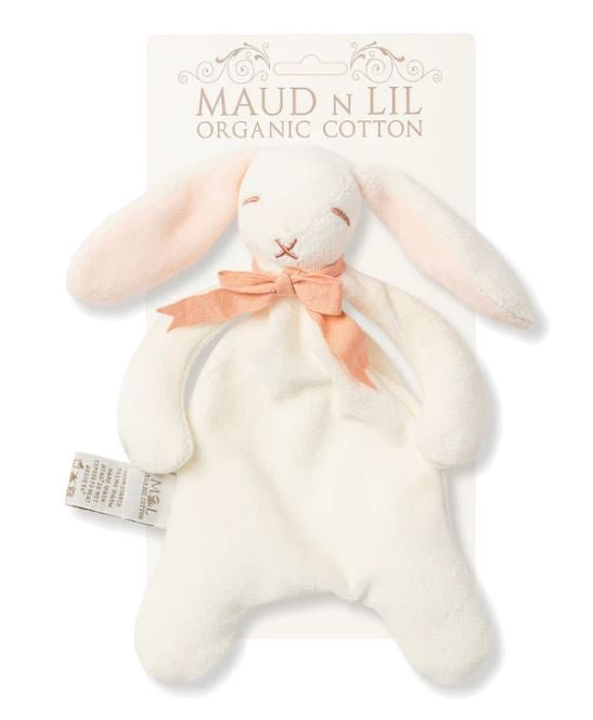 Organic Cotton Mini Bunny Comforter Toy - Pink | Maud N Lil | Comforters &amp; Teethers | Thirty 16 Williamstown