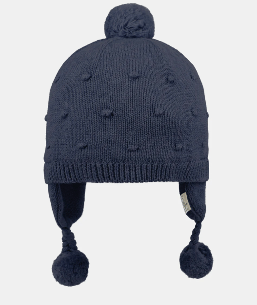 Organic Earmuff Popcorn - Ink | Toshi | Baby & Toddler Hats & Beanies | Thirty 16 Williamstown