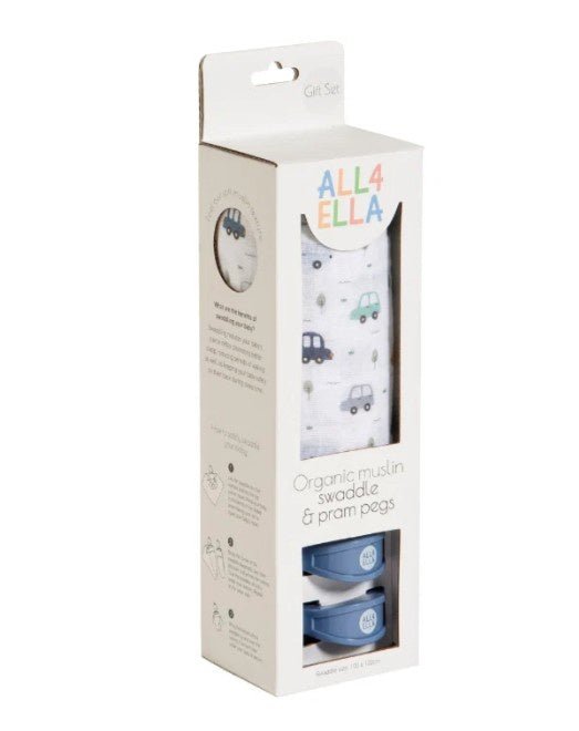 Organic Muslin Swaddle - Beep Beep | All 4 Ella | Bedding, Blankets &amp; Swaddles | Thirty 16 Williamstown