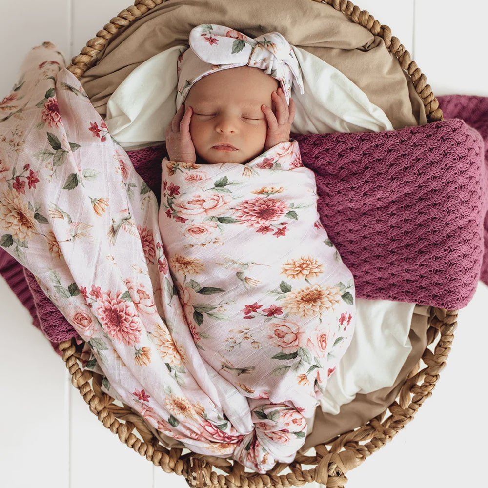 Organic Muslin Wrap - Birds &amp; Blossoms | Snuggle Hunny | Bedding, Blankets &amp; Swaddles | Thirty 16 Williamstown