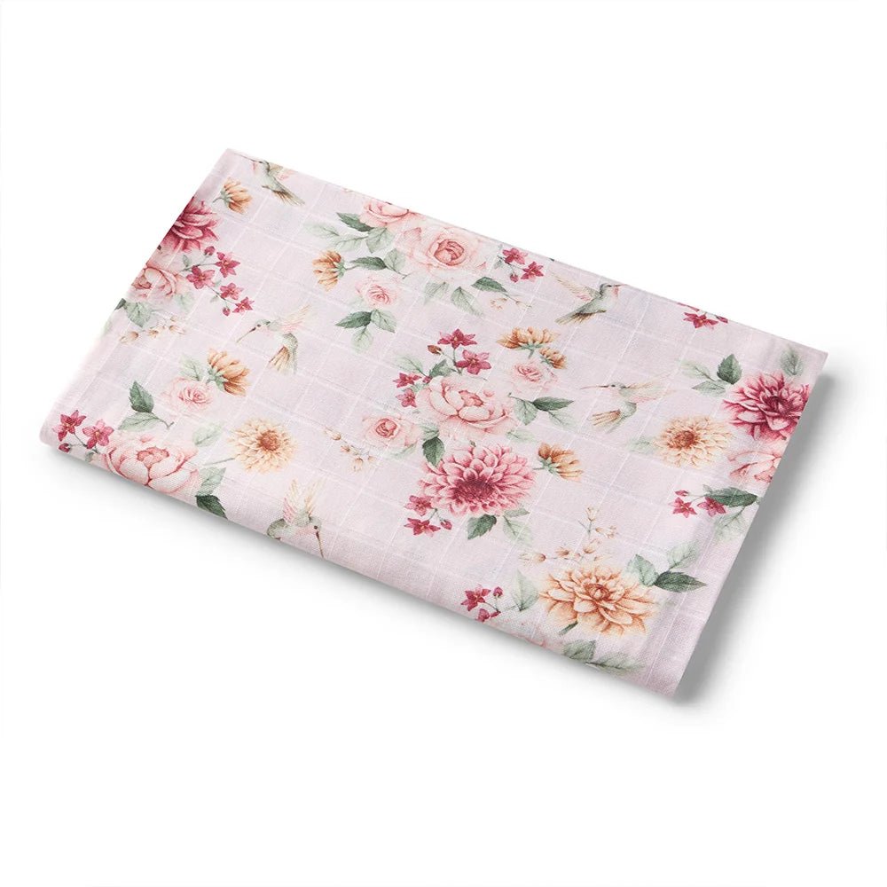 Organic Muslin Wrap - Birds &amp; Blossoms | Snuggle Hunny | Bedding, Blankets &amp; Swaddles | Thirty 16 Williamstown