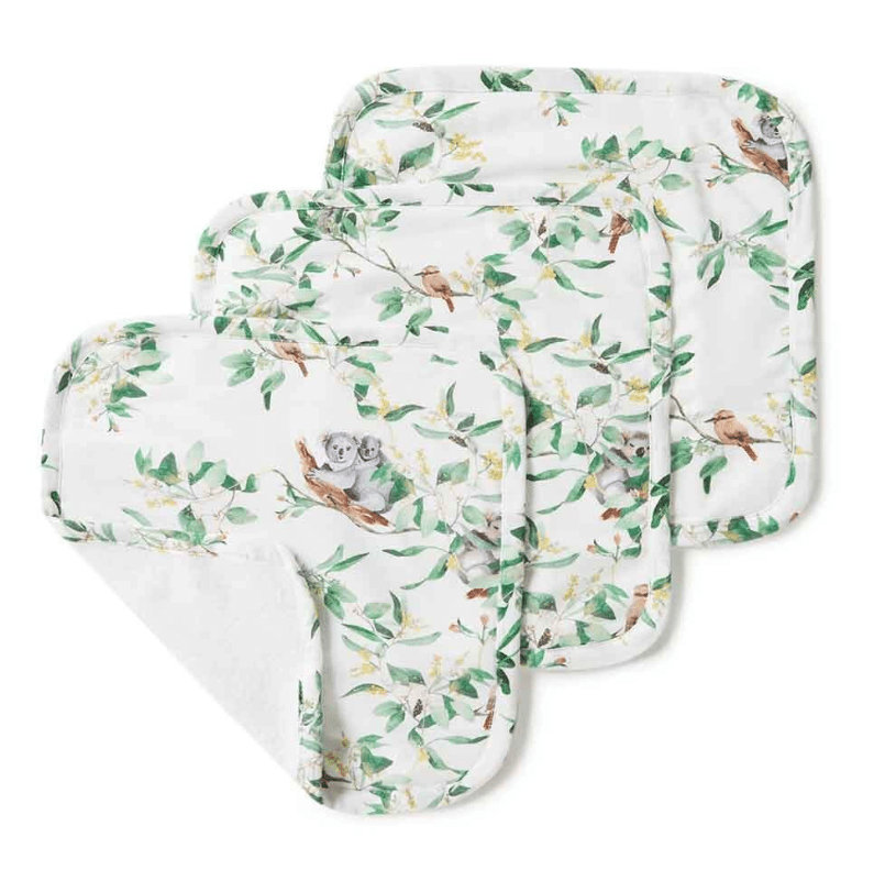 Organic Wash Cloths 3 Pack - Eucalypt | Snuggle Hunny | Bath Time | Thirty 16 Williamstown