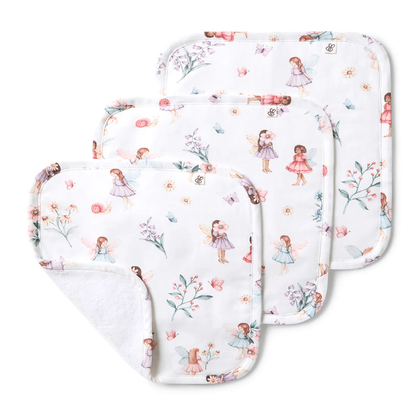 Organic Wash Cloths 3 Pack - Fairy Garden | Snuggle Hunny | Bath Time | Thirty 16 Williamstown