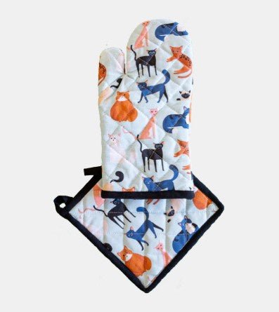 Oven Glove & Pot Holder Set - Colourful Cats | All Gifts Australia | Aprons, Mitts & Tea Towels | Thirty 16 Williamstown