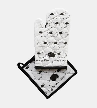 Oven Glove & Pot Holder Set - EFHO Black Sheep | All Gifts Australia | Aprons, Mitts & Tea Towels | Thirty 16 Williamstown