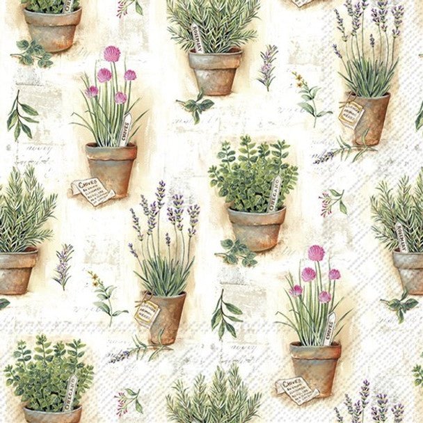 Paper Lunch Napkins - Herbs in Pots | Ideal Home Range | Tableware | Thirty 16 Williamstown