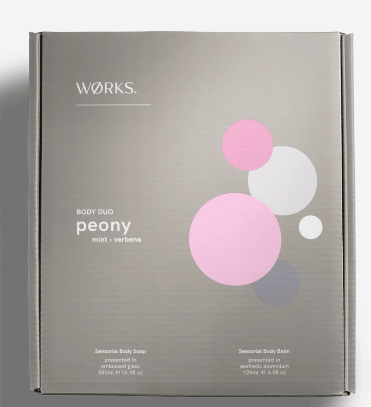 Peony Body Duo Gift Box | WØRKS | Body Lotion & Wash | Thirty 16 Williamstown