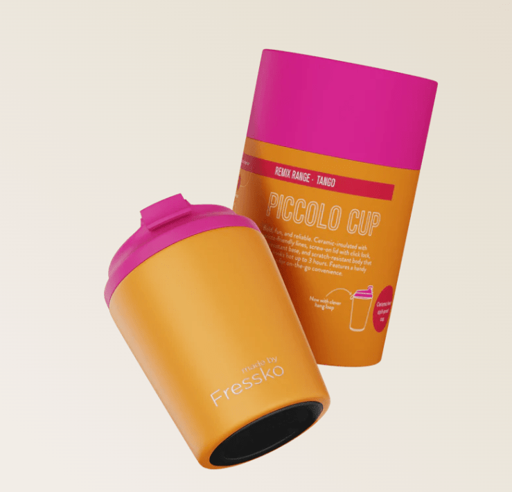 “Piccolo Reusable Cup - TANGO 118ml - 4oz | Made By Fressko | Travel Mugs & Drink Bottles | Thirty 16 Williamstown
