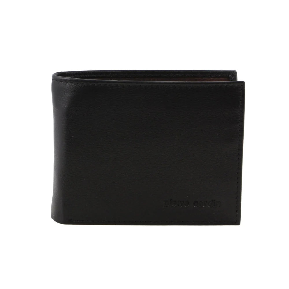 Men's Italian Leather RFID Bi-Fold Wallet - Black Cognac
