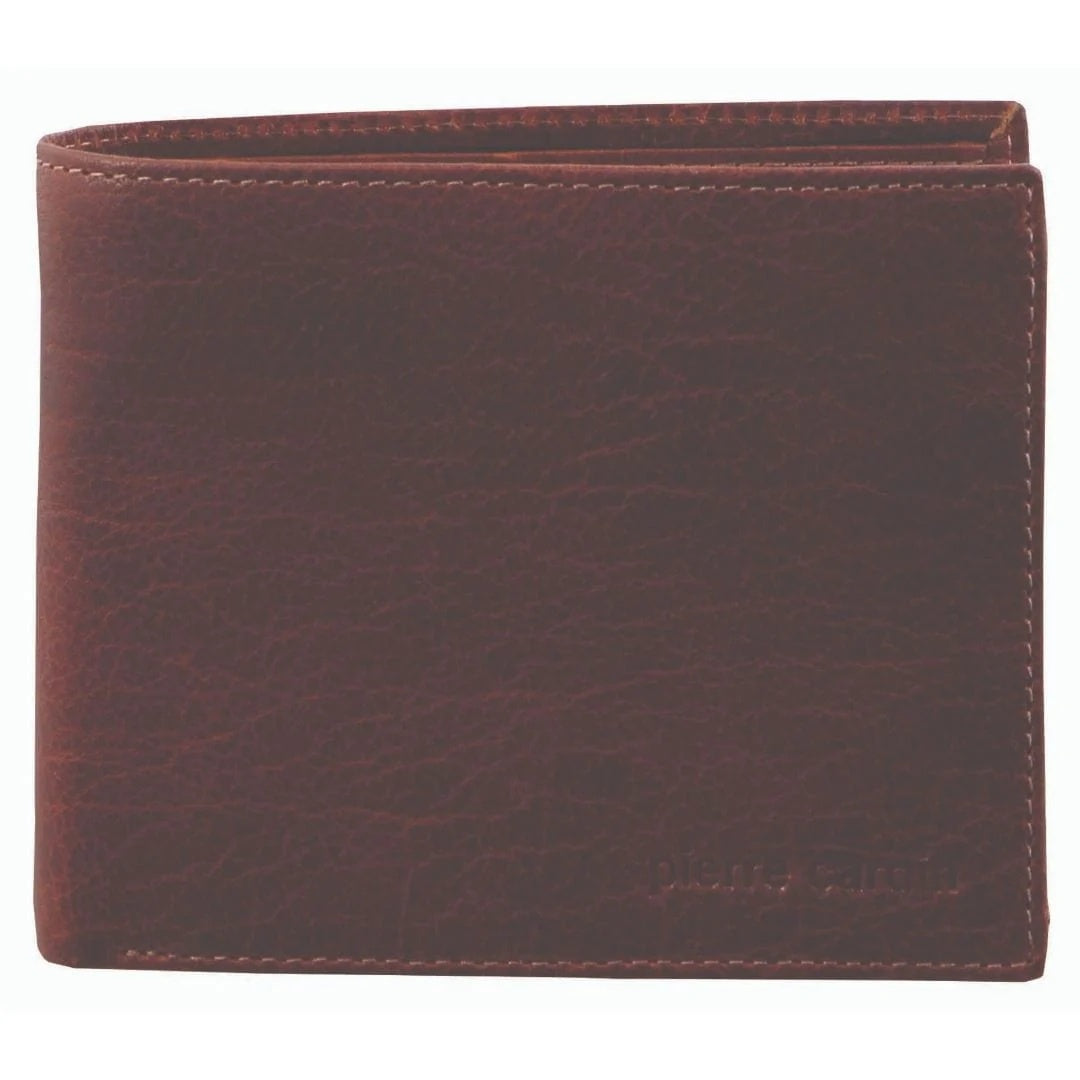 Men's Rustic Leather Bi-Fold RFID Protected Wallet -Chestnut