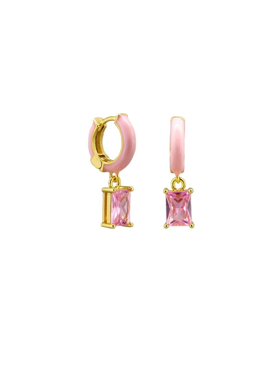 Pink Enamel and Pink CZ Hoop Earrings | Tiger Tree | Jewellery | Thirty 16 Williamstown