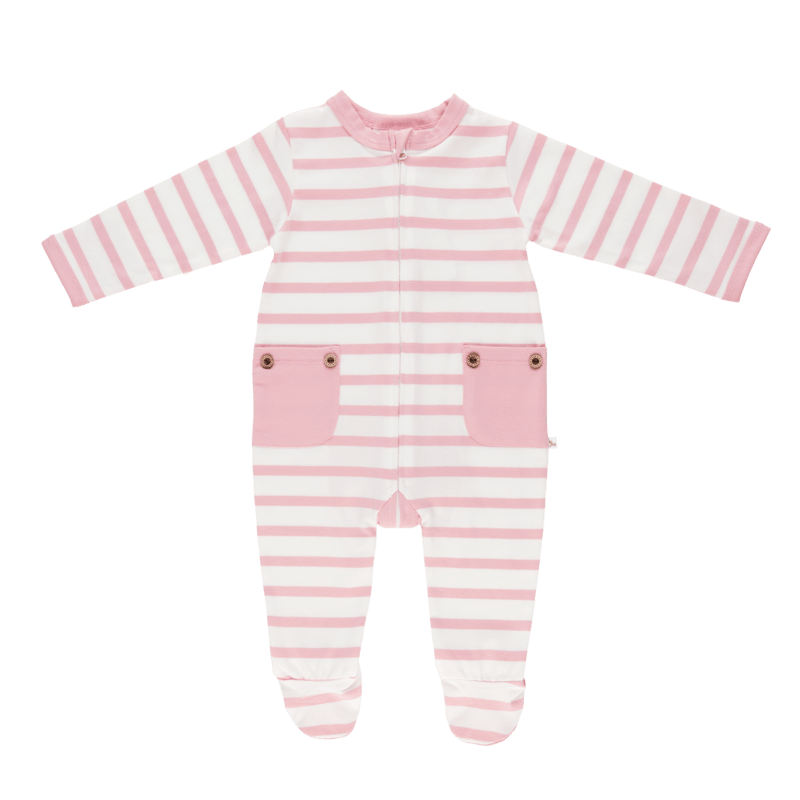 Pink Stripe Long Romper | Li'l Zippers | Baby &amp; Toddler Growsuits &amp; Rompers | Thirty 16 Williamstown