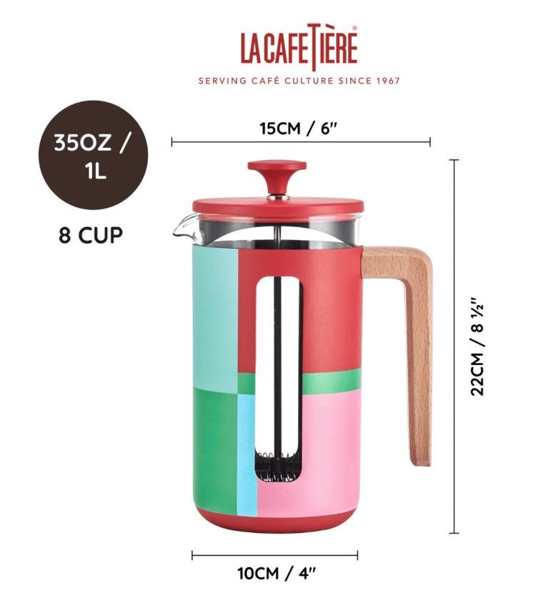 Pisa Coffee Press 8 Cup - Utopian Lines | La Cafetière | Coffee Pots &amp; Accessories | Thirty 16 Williamstown